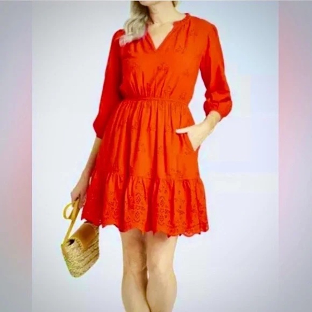 Target Knox Rose Eyelet V-neck Mini Cotton Dress Large NWT